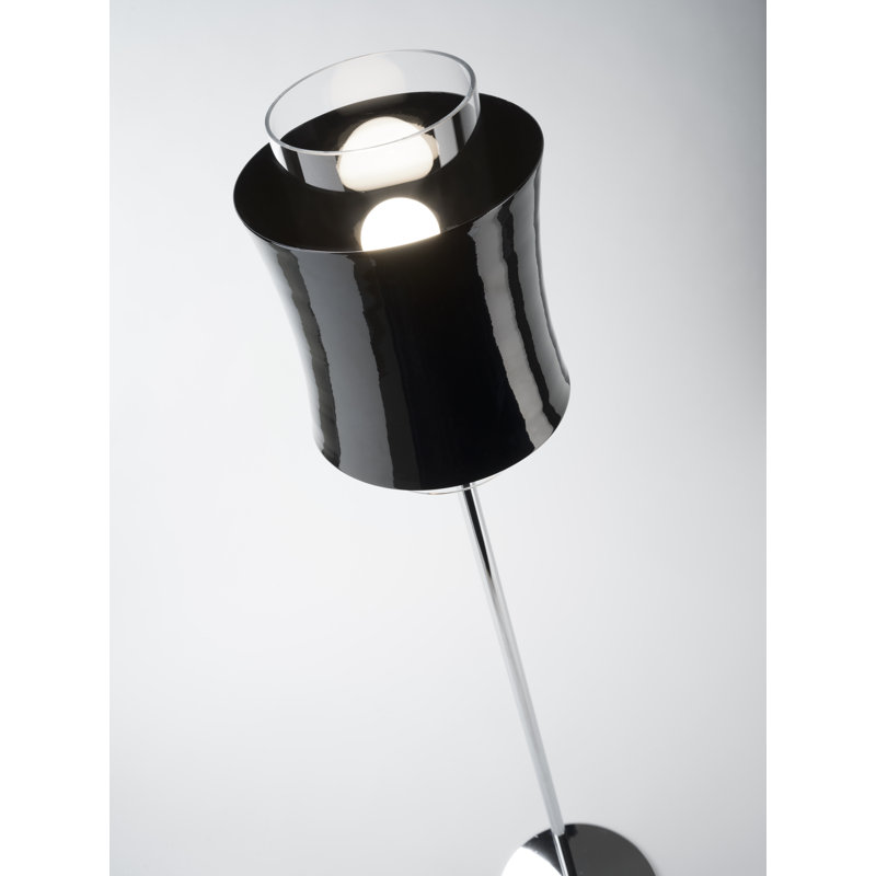 Fez 140cm Chrome Traditional Floor Lamp, Glossy Black