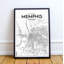Memphis City Map - No Frame Print-1622426296