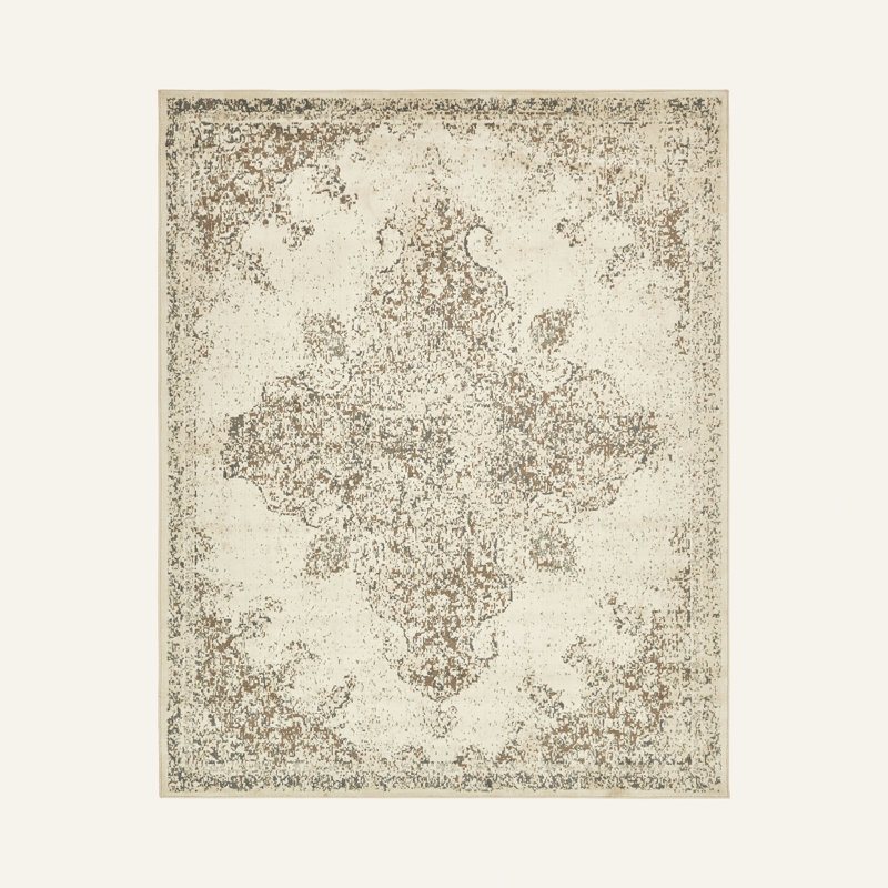 Tapis oriental crème Tobitha, Rectangle 8 pi x 10 pi