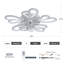 22 po Ventilateur de plafond encastré à DEL moderne blanc à 5 pétales, 6 vitesses, 3 modes de couleur, télécommande