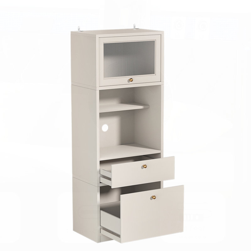 Grand garde-manger autoportant avec tablettes réglables, portes et ensemble anti-basculement pour le rangement de la cuisine et de la salle de bain