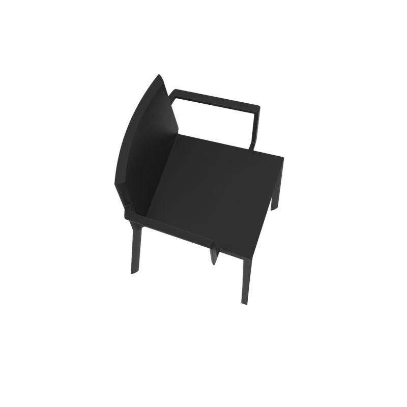 Quatz Stacking Patio Dining Chair, Black