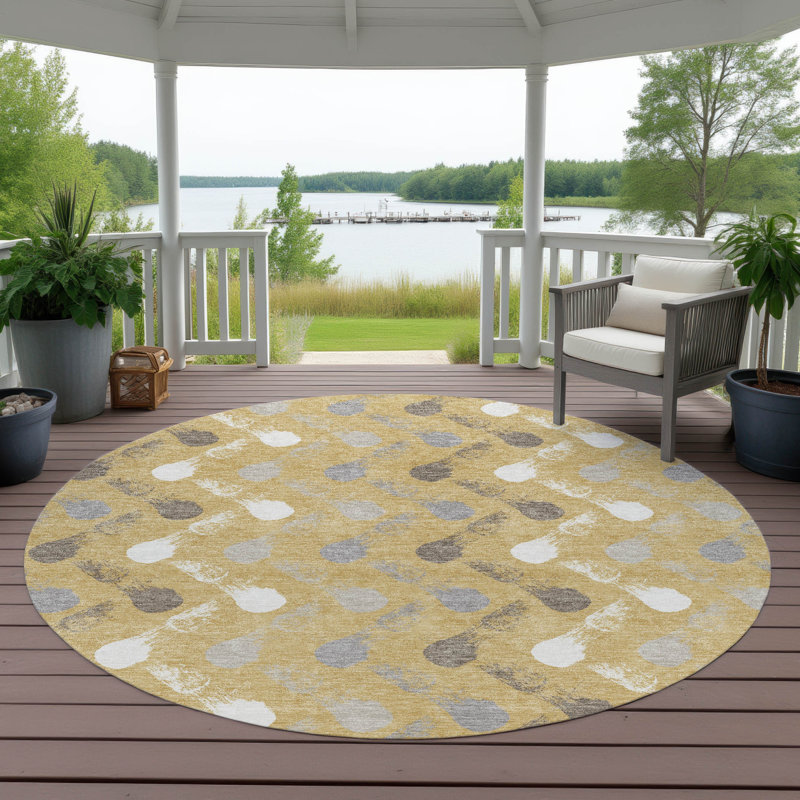 Tapis intérieur / extérieur lavable à la machine Chantille ACN2900, Gold, 8' Round