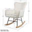 Chaise berçante rembourrée Lavish Home Teddy, crème-209486361