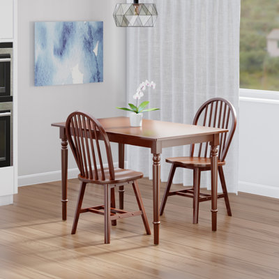 Gailann Dining Table With Windsor Chairs, Walnut
