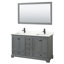 Ensemble de meuble-lavabo double autoportant Deborah avec plateau en quartz et miroir-92725545-92725546-92725547