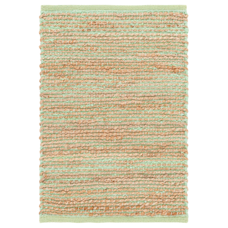 Jute tissé à la main Cape Cod 236; Tapis en coton sans motif, Rectangulaire 2 pi x 3 pi