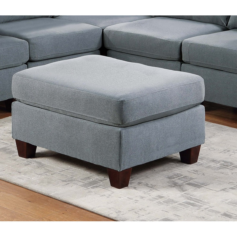 Repose-pieds de salon en tissu gris avec repose-pieds 1 pièce