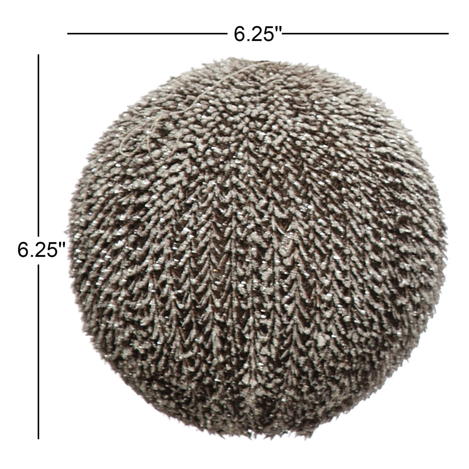 Ball Ornament, 6.25" H x 6.25" W x 6.25" D