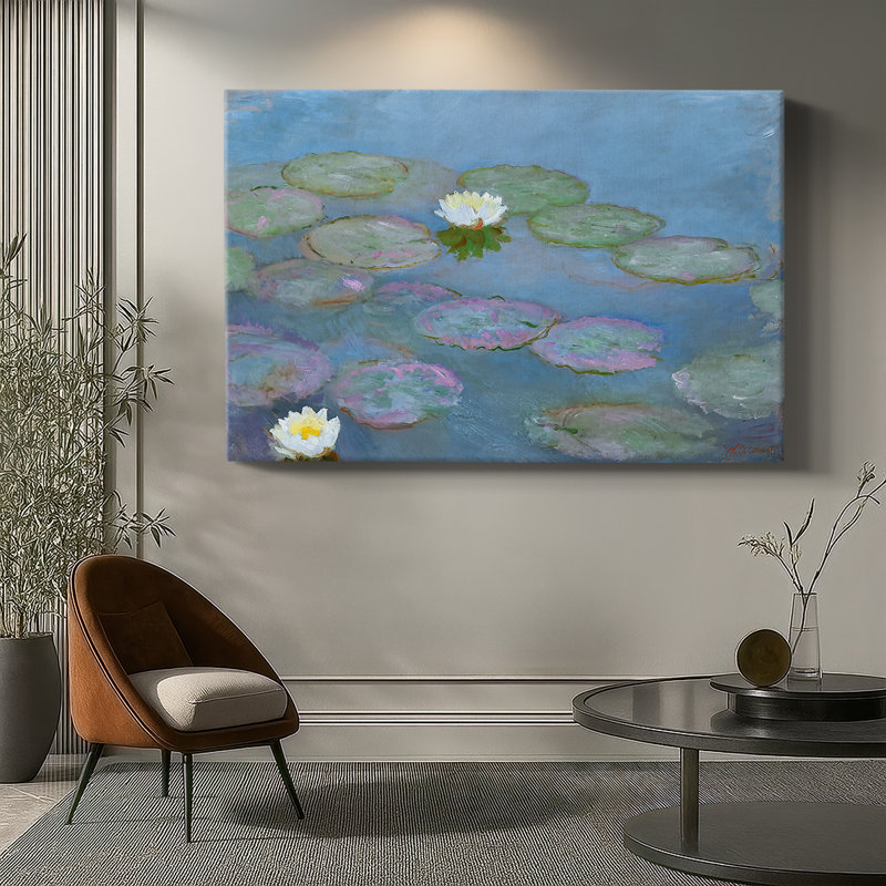 Water Lilies (Nymphéas)-Claude Monet-Gallery Wrapped Canvas-c. 1897–1899, 32 x 48