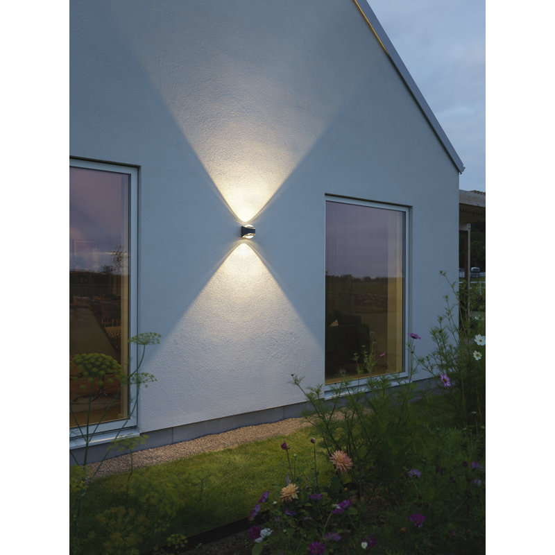 Integrated LED Outdoor Flush Wall Light, Anthracite
