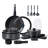 24-Piece Nonstick Cookware Set Removable Handles, Stackable, RV Cookware Sets,Black