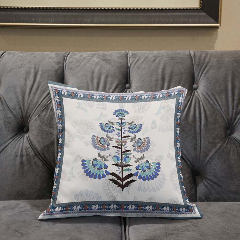 Coussin 26 x 26, Blanc cassé/gris