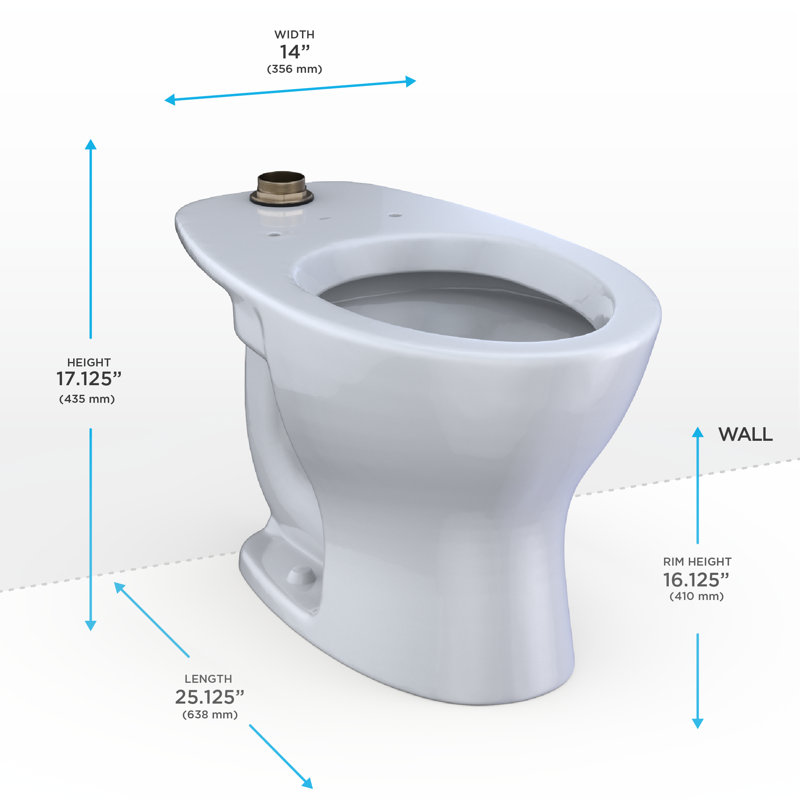 TOTO® TORNADO FLUSH® Commercial Flushometer Floor-Mounted Universal Height Toilet with CEFIONTECT, Elongated, Cotton White