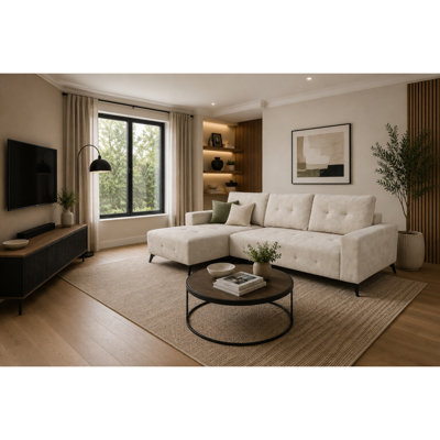  Canapé-lit modulaire faisant face à gauche avec méridienne Everett, beige