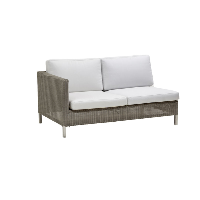Connect 58.3" Wide Outdoor Wicker Loveseat with Cushions, Taupe, Left Hand Facing