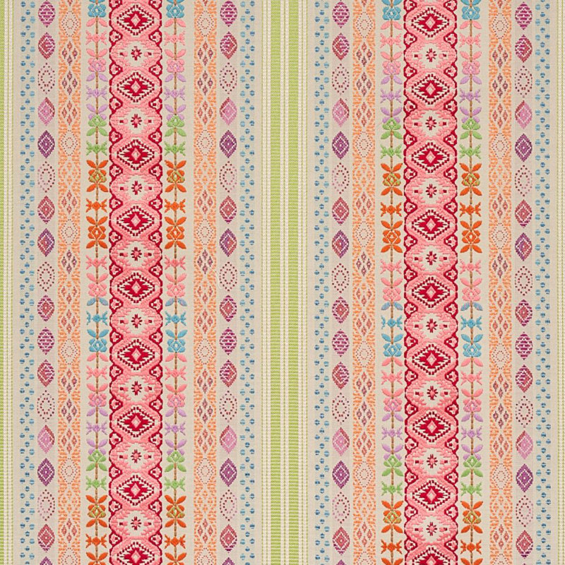 Tissu de broderie Cosima, Rose et multicolore