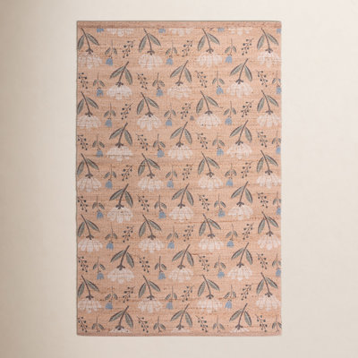 Saffron Hand Woven Jute/Sisal; Chenille; Cotton Floral Indoor Rug