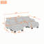 Canapé en forme de U avec 3 coussins lombaires et 2 poufs amovibles-1668165924