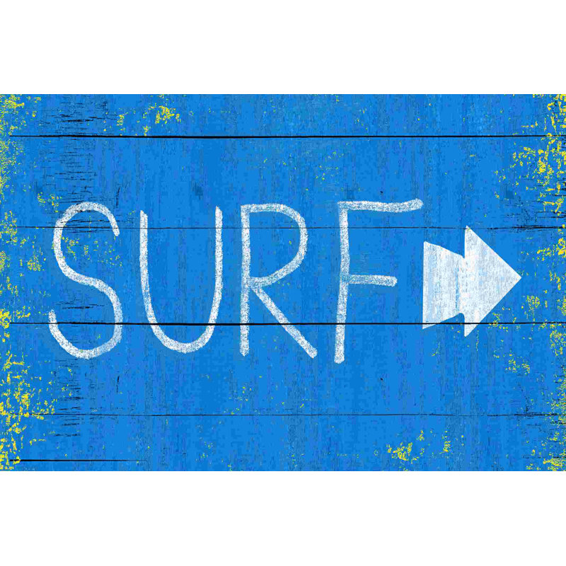 Surf, art textuel sur toile tendue, H 8 po x l 12 po x P 1,25 po