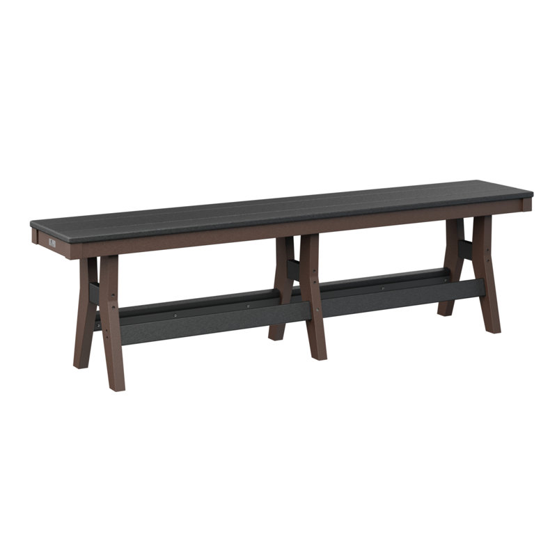 Harbor Patio Bench, 22.5" H x 66" W x 12.5" D, Black/Chocolate Brown