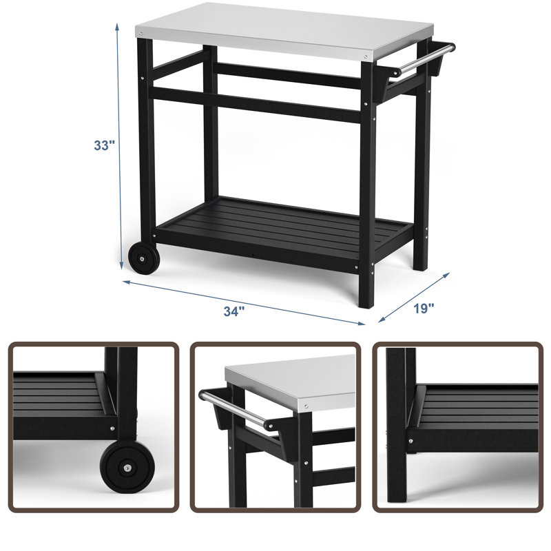 Wylee Kitchen Cart, Black