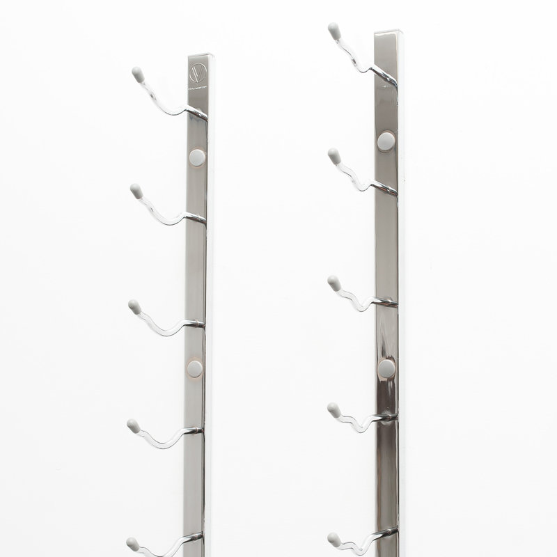 Ensemble de porte-bouteilles mural en métal nickel brossé Indurial, Nickel brossé, H 72 po x l 13 po x P 12 po