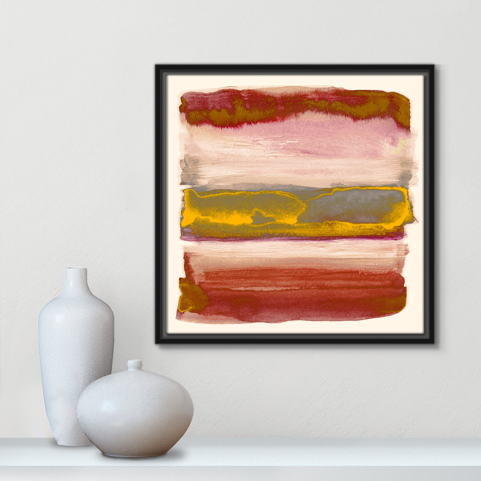 Yellow Sky II Print by Nan, Black, 17.5" H x 17.5" W