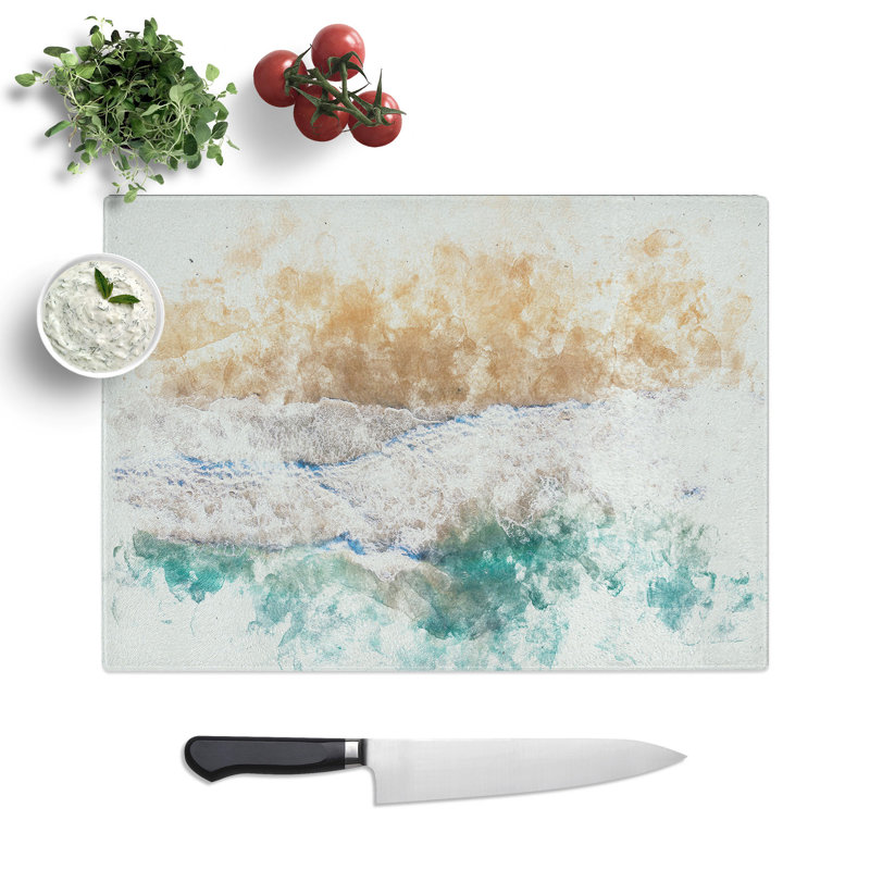 Tempered Glass Huntington Beach California Chopping Board, 28.5 cm x 39 cm