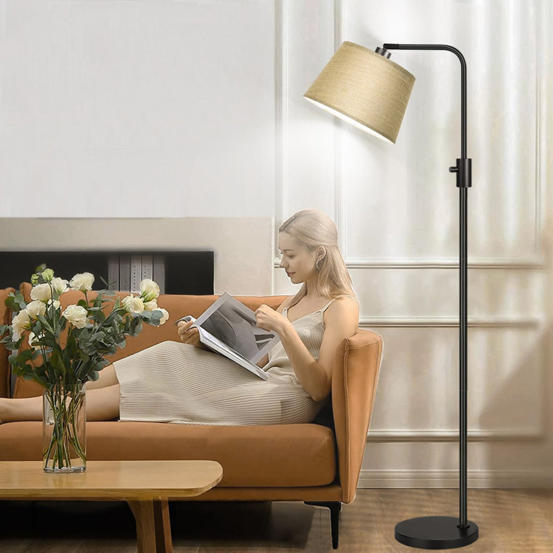 Dimmable Floor Lamp, 1000 Lm Led Edison Bulb Included, Modern Arc Floor Lamps For Living Room Bedroom, Gold, Black