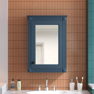 Armoire de rangement de salle de bain murale 20 "avec miroir, armoire à pharmacie avec tablette réglable en hauteur, armoire de rangement au-dessus de la toilette