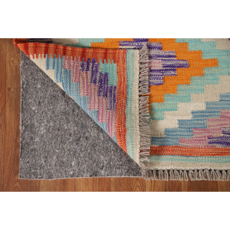 Tapis de couloir oriental réversible en laine Kilim 2x7