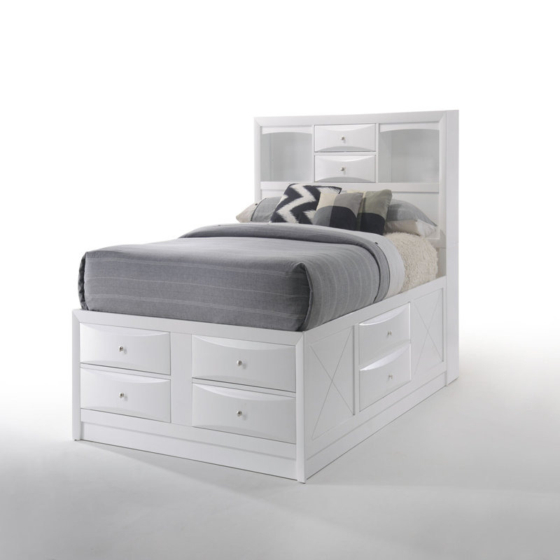 Grand lit avec rangement blanc Ireland