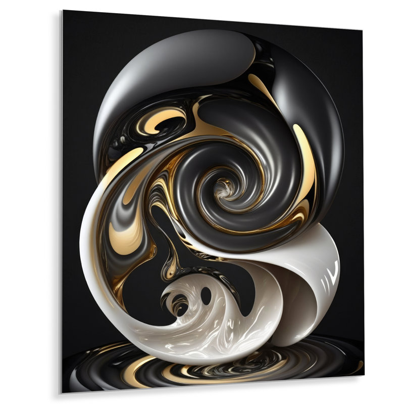 Verre liquide blanc liquide I - décoration murale moderne en métal, H 20 po x l 12 po x P 1 po