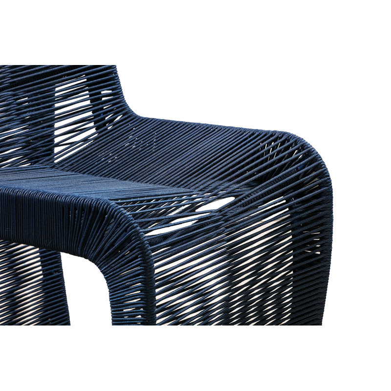 Dawone Upholstered Counter Stool with Metal Frame, Blue