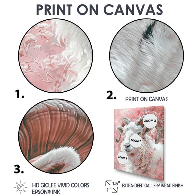 Blanc, rose, astrologie, capricorne, Courage, art mural, Cadre simple blanc, H 34 po x l 44 po