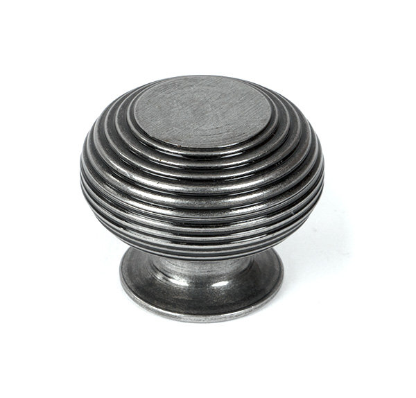 Beehive Cabinet Knob, Pewter Patina, 1.57" Knob Diameter