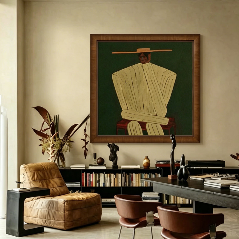 Peinture abstraite Mid-Century, 43.31"H x 43.31"L x 1.97"W