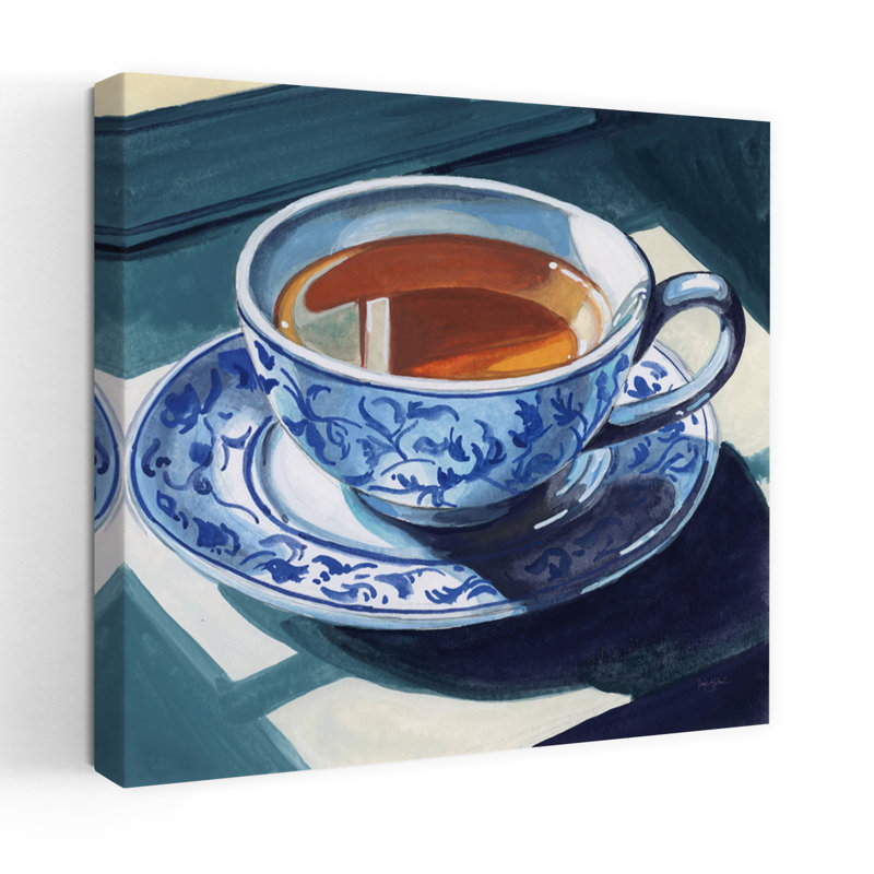 Chinoiserie Tea Time, art contemporain, H 18 po x l 18 po