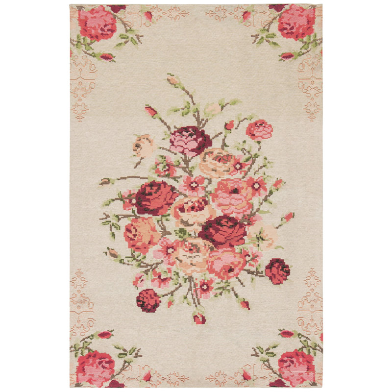 Mehvish Vintage Performance Floral Rug, Rectangle 6' x 9'