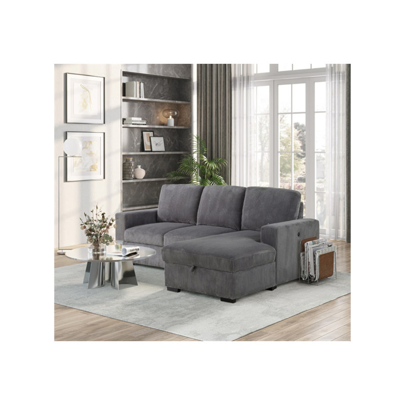 Melody Grey Sectional With Pullout
