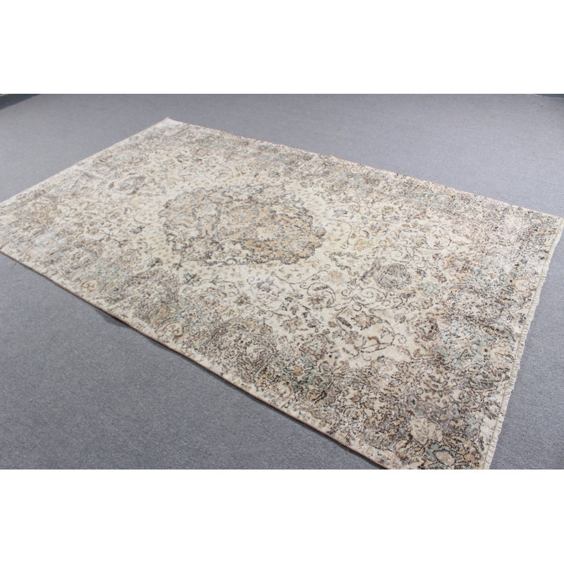 Tapis turc antique en laine pour salon de grande taille avec un design Oushak classique et des tons beiges