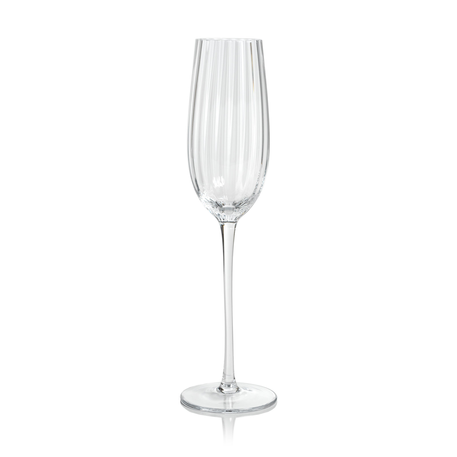 Boulder Ribbed Champagne Flute, Clear