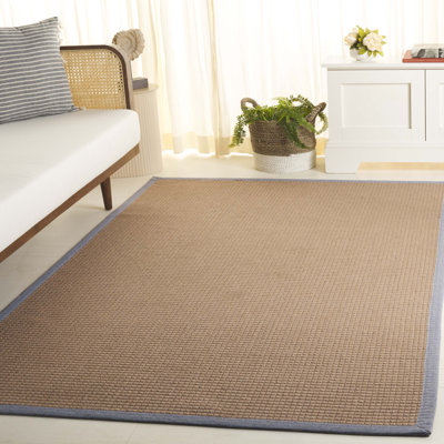 Tapis naturel en fibre naturelle 144 de couleur maïs / brun