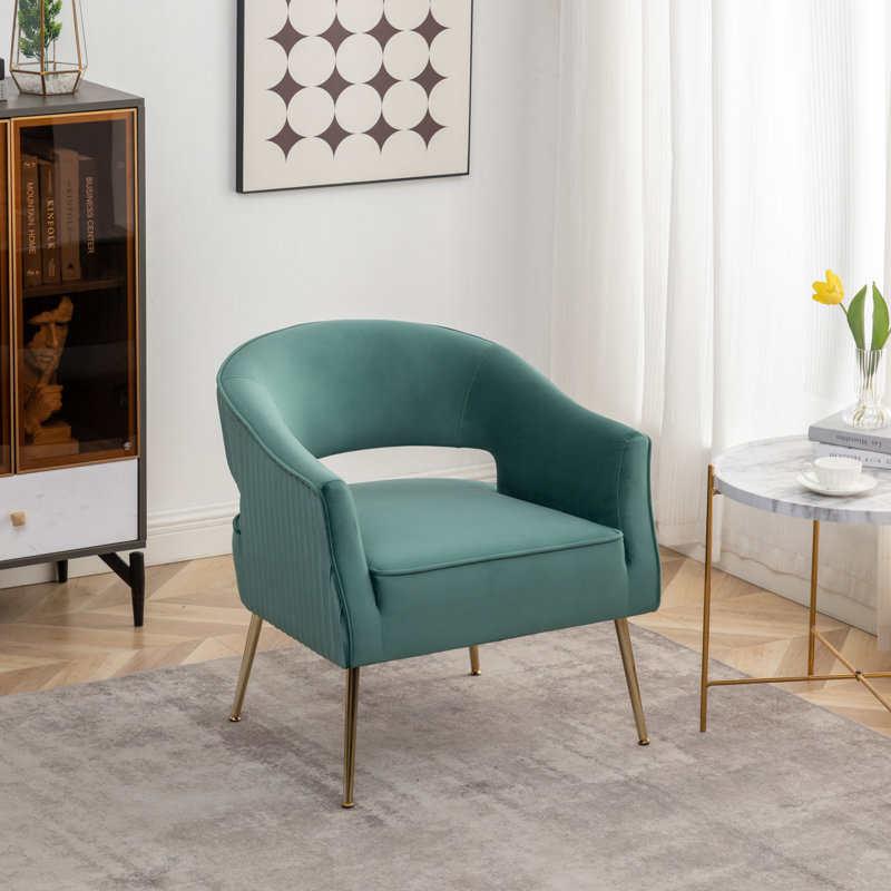 Chynna Velvet Armchair, Green Velvet