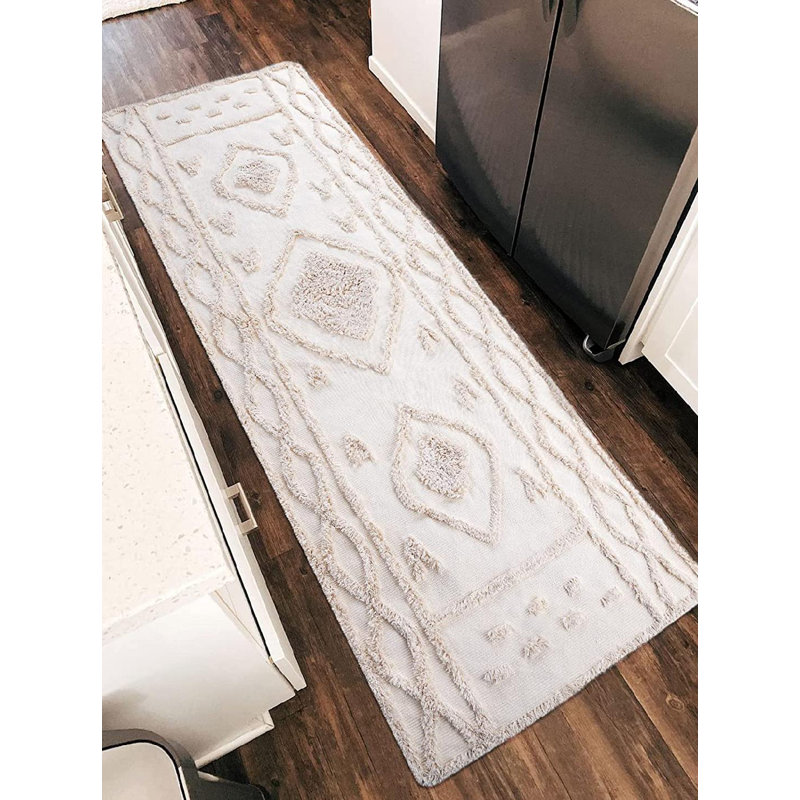 Tapis beige en coton touffeté à la main 2 pi x 5 pi Grearson