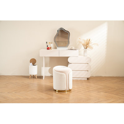Juriana Metal Accent Stool Swivel Vanity Ottoman