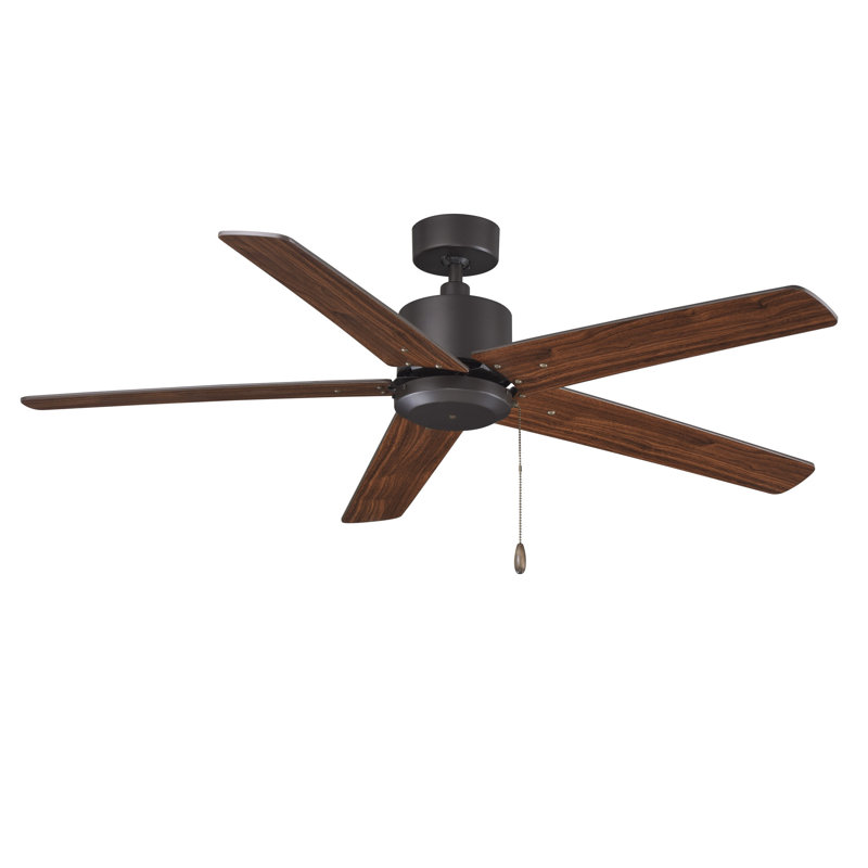 Ventilateur de plafond d'intérieur à 5 pales 52 pouces Jolle, Bronze frotté à l'huile, 185, Bois brun