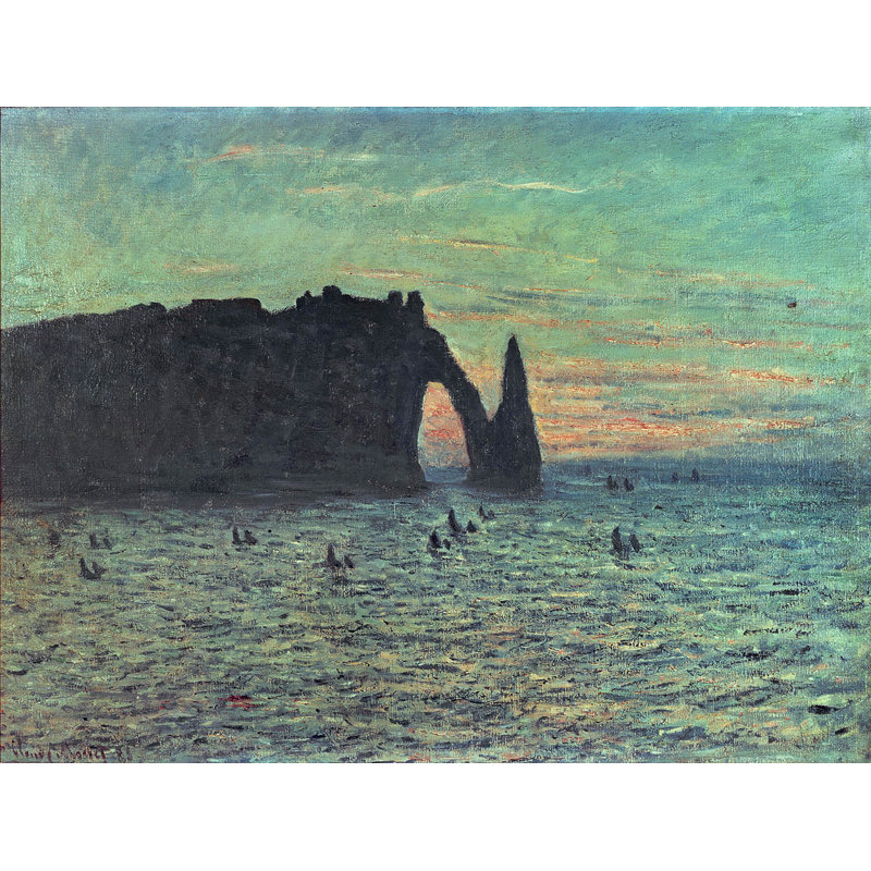 Adhésif mural Monet l'aiguille creuse à Etretat (1883), H 45 po x l 60 po