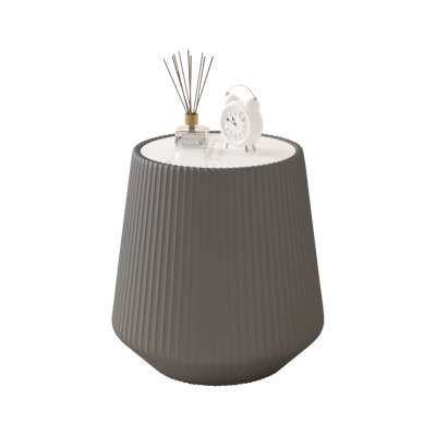 Table basse moderne avec dessus en pierre frittée pour salon, forme de tasse, base en cuir | Idée de cadeau